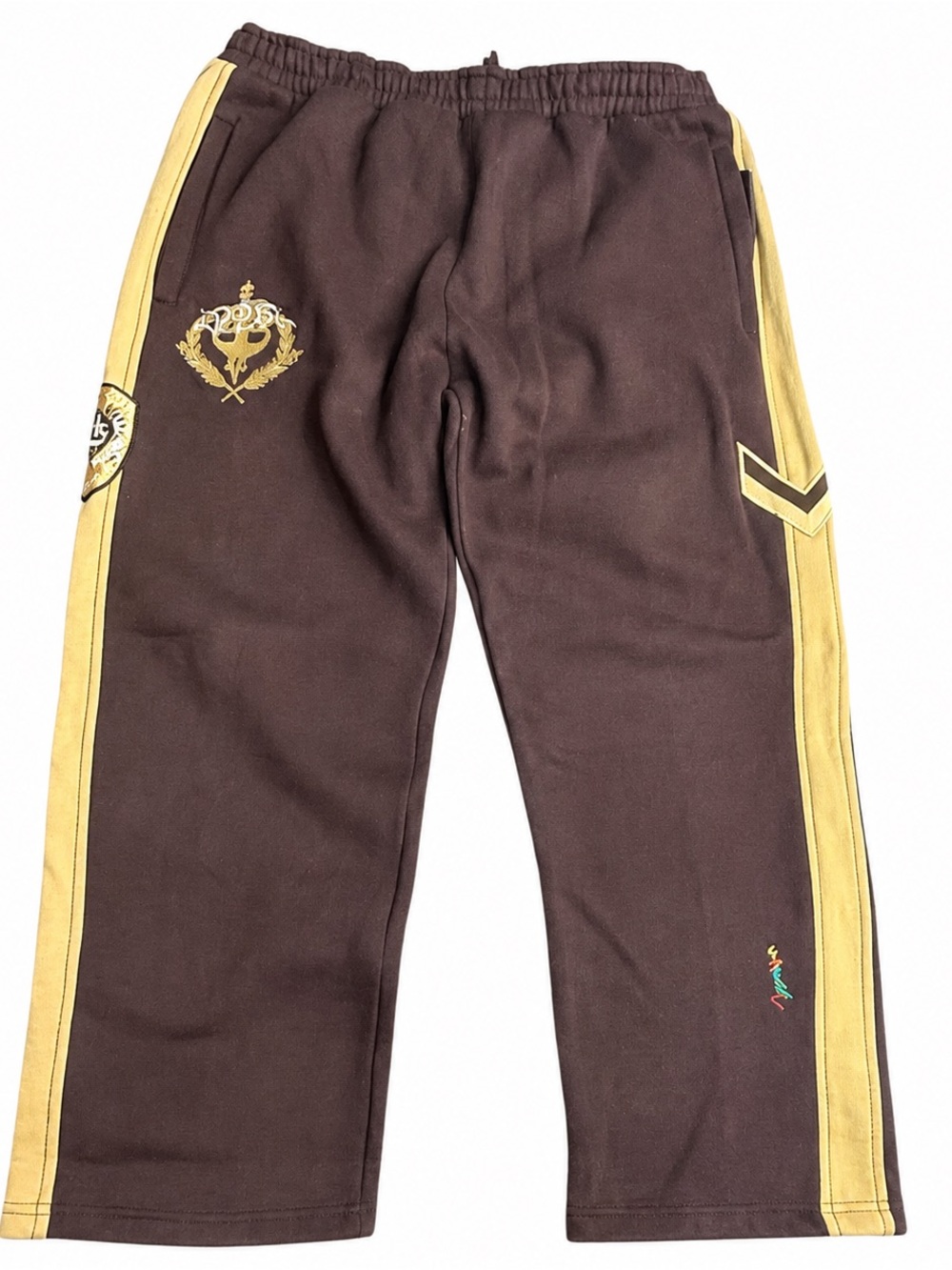 Coogi Track Pants Mens XXL Brown Y2K Baggy Streetwear Side Stripe Joggers Hiphop